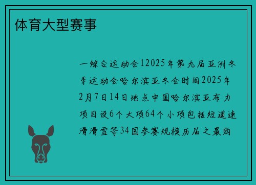 体育大型赛事